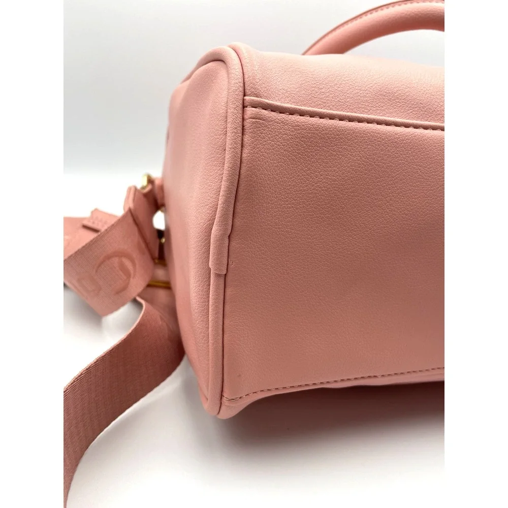 Juicy Couture Pink Studded Logo Satchel Crossbody Bag Gold Hardware Purse